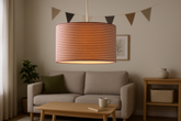 30cm Striped Easy Fit Ceiling Lampshade – Red and White